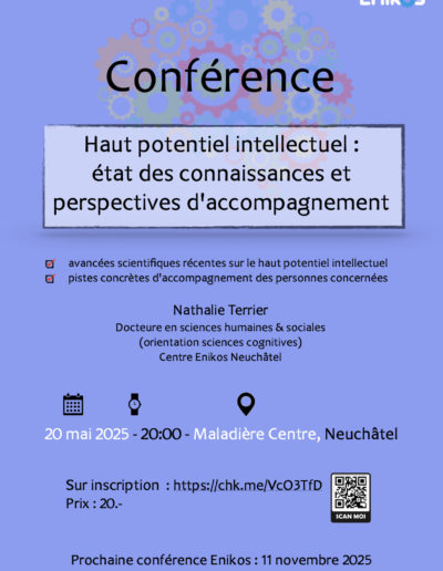 Conférence Enikos sur le haut potentiel intellectuel du 20 mai 2025